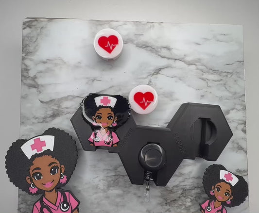 Afro Girl Badge Reel Bundle