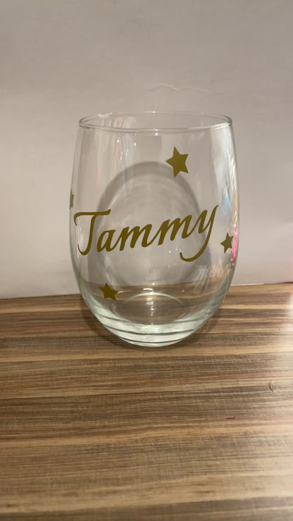Personalized Stemless Wine Glasses