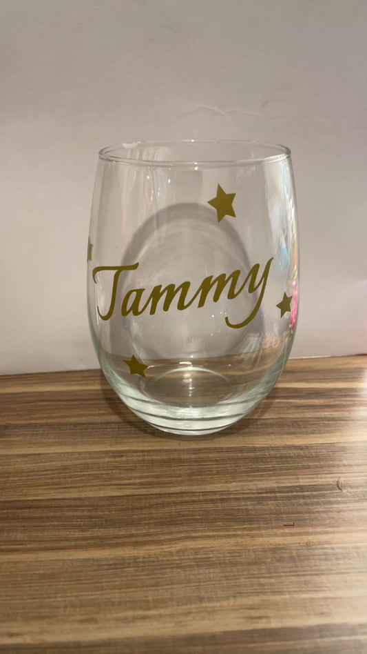 Personalized Stemless Wine Glasses